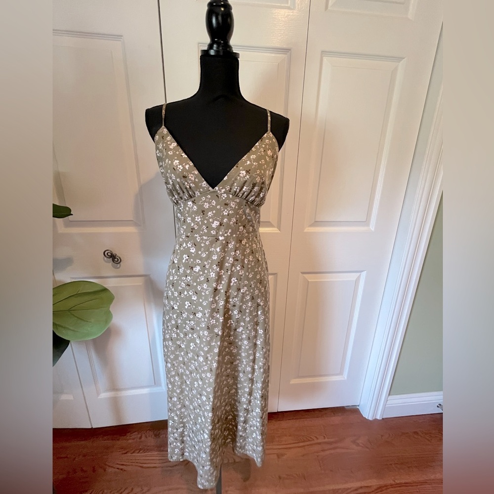Floral Spaghetti Strap Dress Tie back
